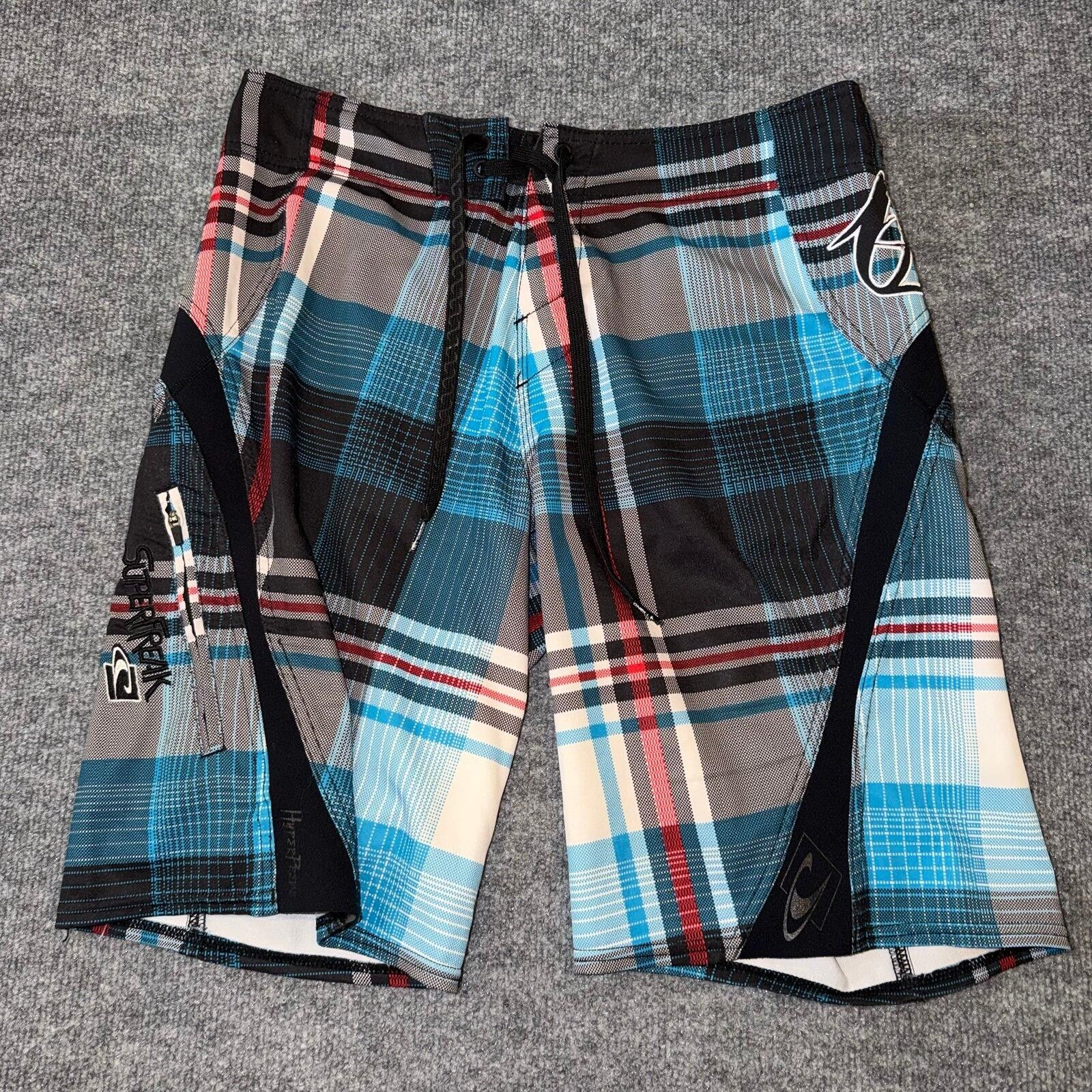 O'Neill O’Neill Superfreak Blue Plaid Surf Board Shorts Mens MD 32 Size US 32 / EU 48 - 3 Thumbnail