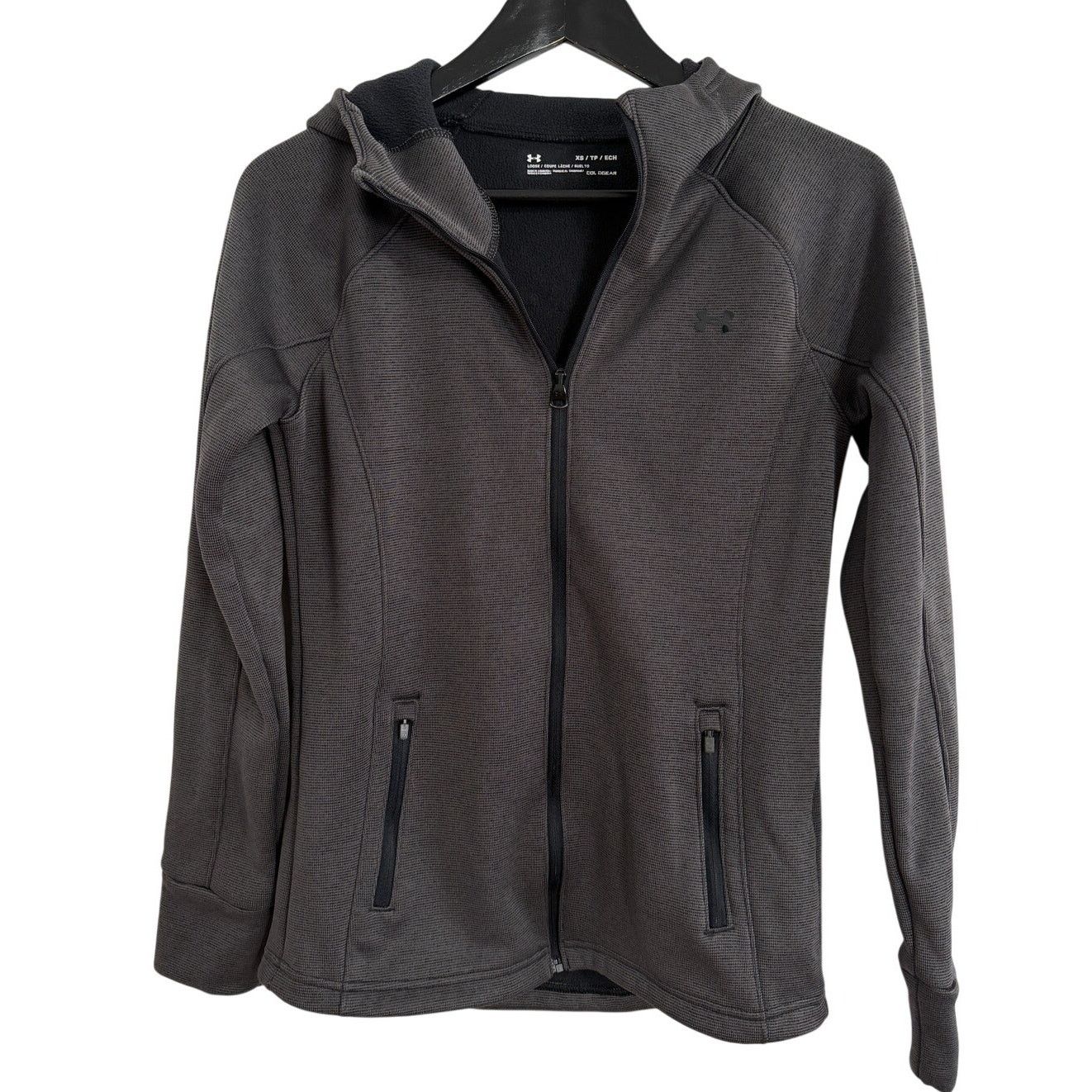 Under Armour Under Armour ColdGear Women's Dark Gray Zip-Up Hoodie Sz XS Size XS / US 0-2 / IT 36-38 - 1 Thumbnail