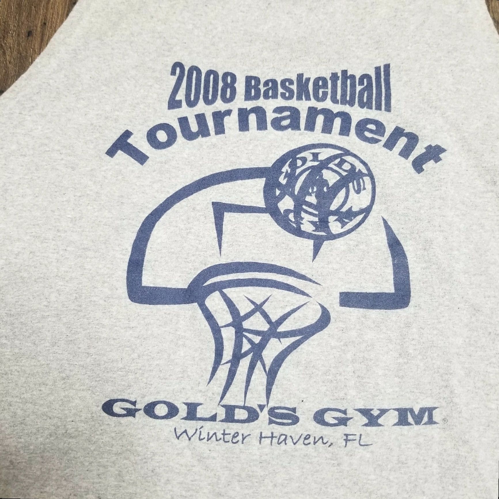 Vintage VINTAGE Gold's Gym Tank Top Mens XL Grey 2008 Basketball Tournament Sleeveless Round Neck 100% Cotton Graphic Print Retro Champion Size US XL / EU 56 / 4 - 5 Thumbnail