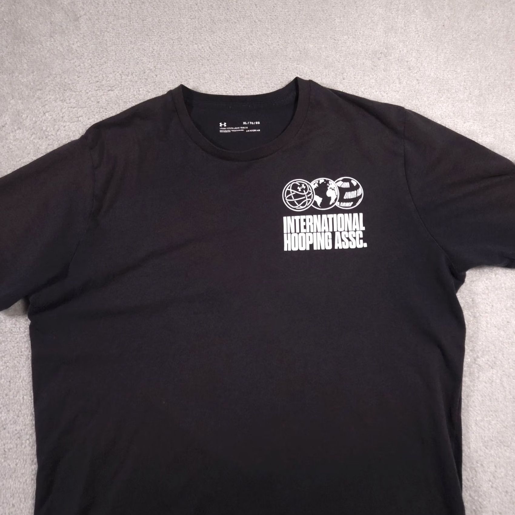 Under Armour Under Armour Shirt Mens XL Black International Hooping Assc Basketball Graphic T-Shirt Short Sleeve Crew Neck Sports Graphic Print Mens XL Black Size US XL / EU 56 / 4 - 3 Thumbnail