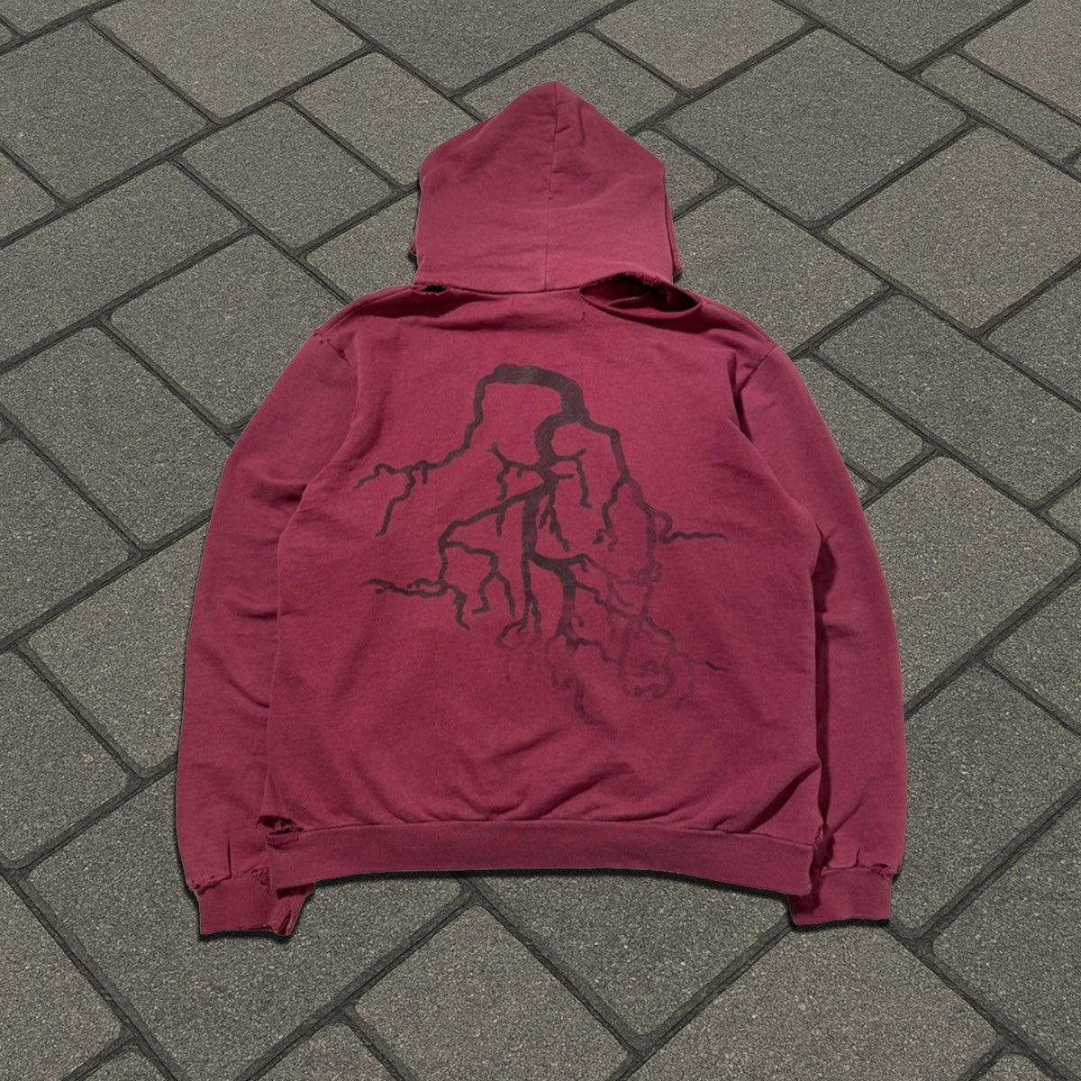 Raf Simons AW02 Raf Simons Red Virginia Creeper Roots Hoodie Size US S / EU 44-46 / 1 - 1 Thumbnail