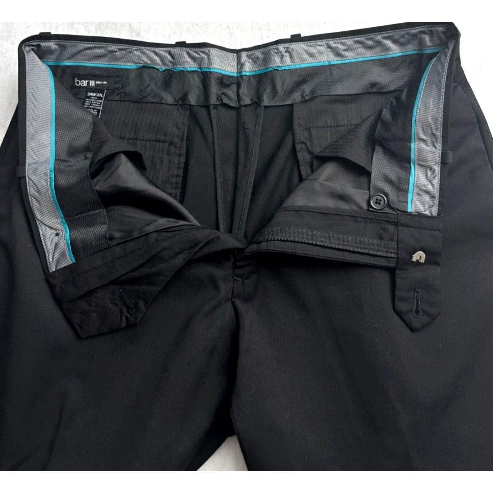 Bar III Bar III Dress Mens 34 Black Slim Fit Pants Raw Hem Released Pockets Work Size 34x32 Size US 34 / EU 50 - 2 Thumbnail