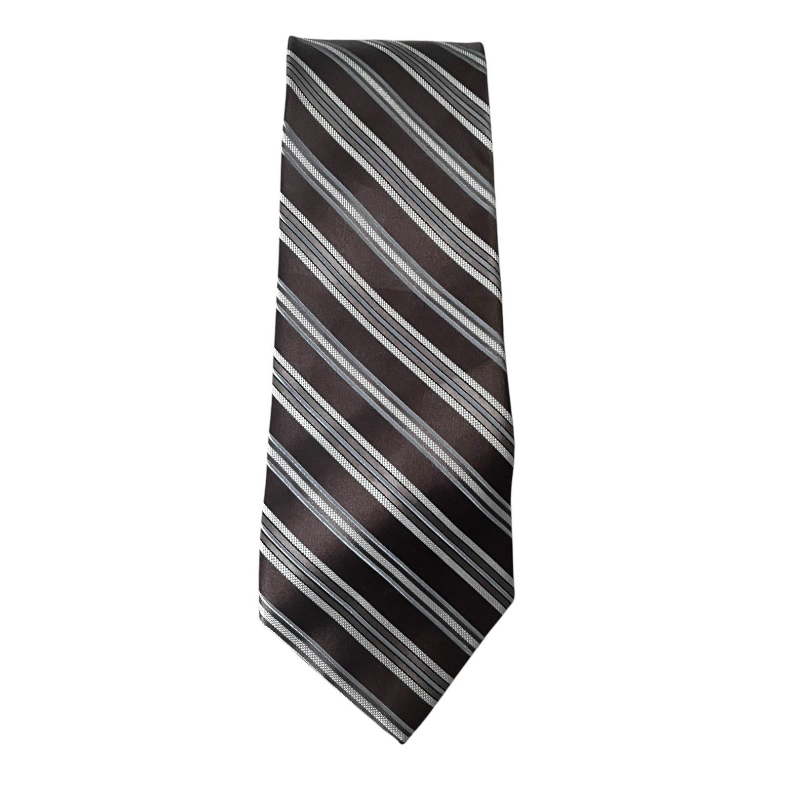 DKNY DKNY bronze, gold blue stripe tie 100% silk 3.5inch Designer Size ONE SIZE - 2 Thumbnail