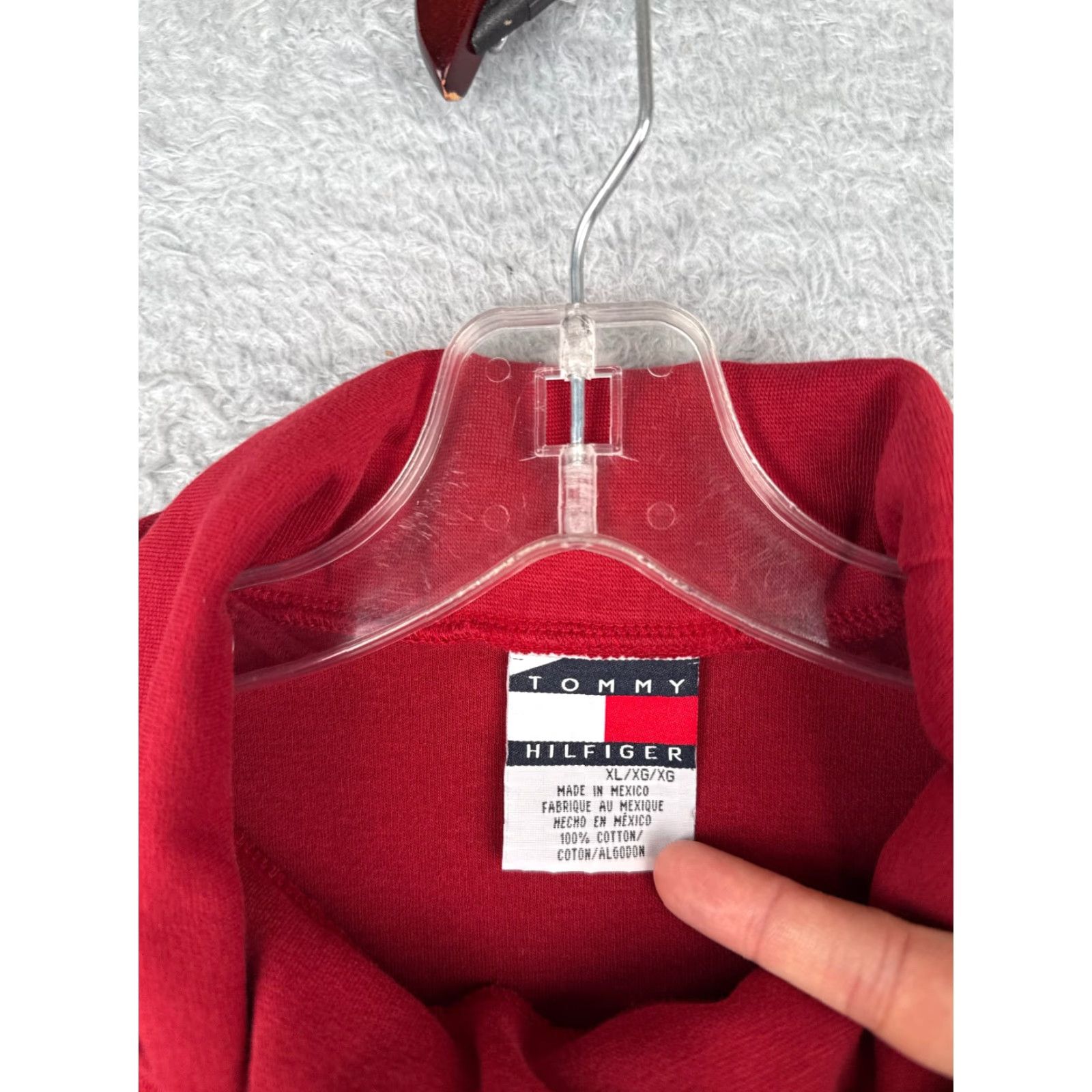 Tommy Hilfiger Tommy Hilfiger Shirt Adult XL Red Long Sleeve Turtle Neck Cotton Logo Jersey Mens Size US XL / EU 56 / 4 - 7 Thumbnail