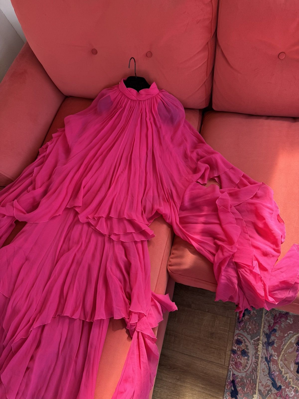 Gucci Gucci New £6500 silk layered pink maxi dress, size XS, 38 IT Size XS / US 0-2 / IT 36-38 - 12 Thumbnail