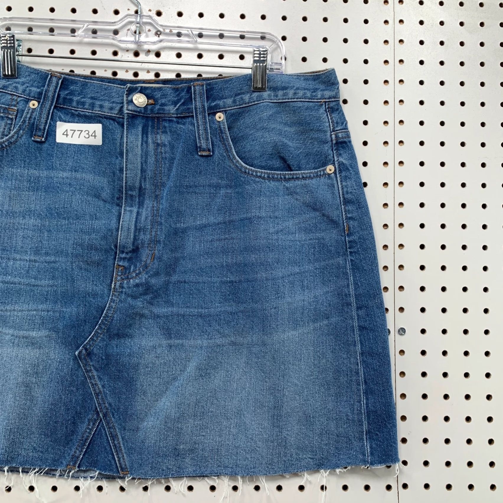 Madewell Madewell Denim A-Line Mini Skirt Womens 33 Blue Casual Rigid Denim NWT Size 24" / US 00 / IT 34 - 7 Thumbnail