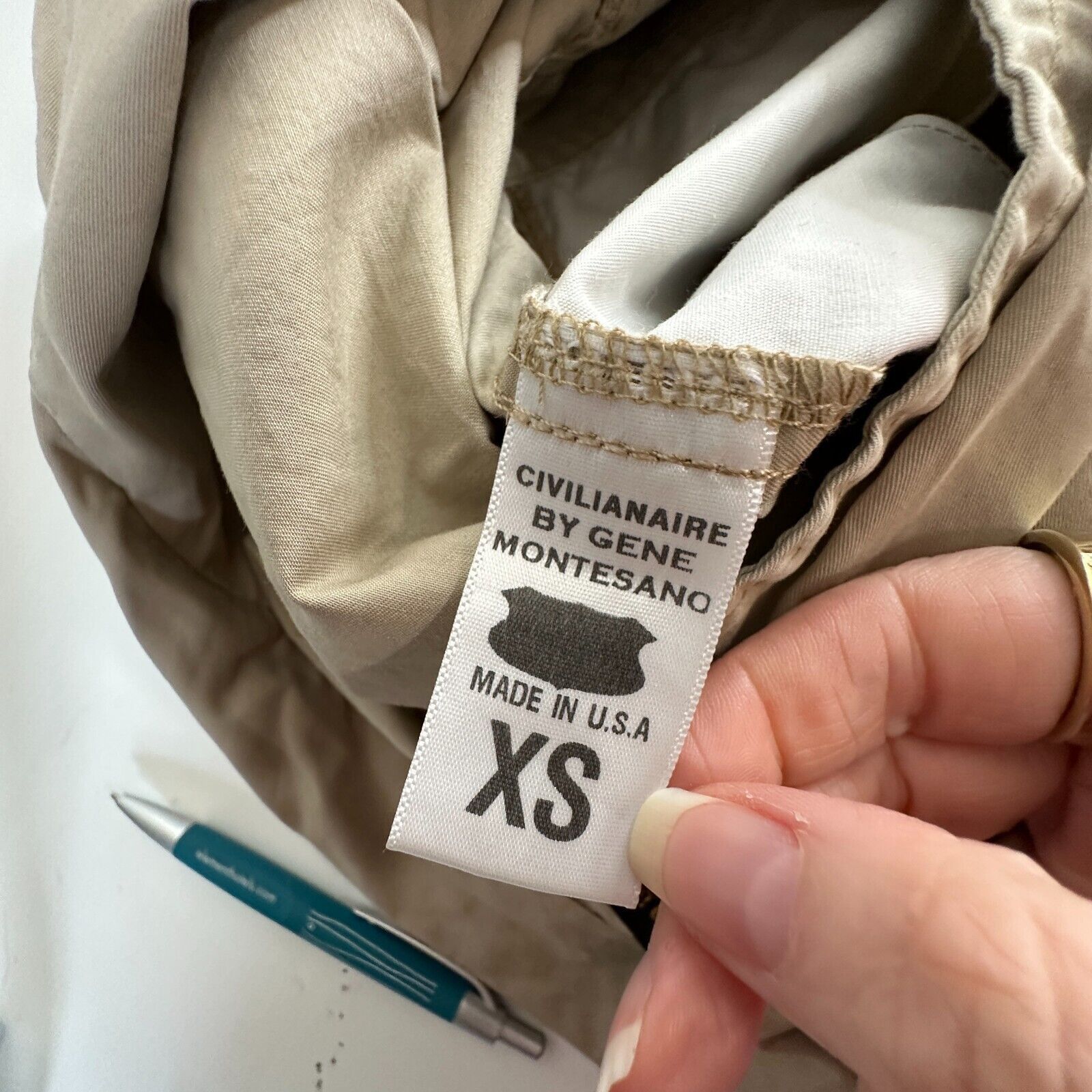 Civilianaire Civilianaire Khaki Twill Zip Long Sleeve Utility Jumpsuit XS Size 26" / US 2 / IT 38 - 8 Thumbnail