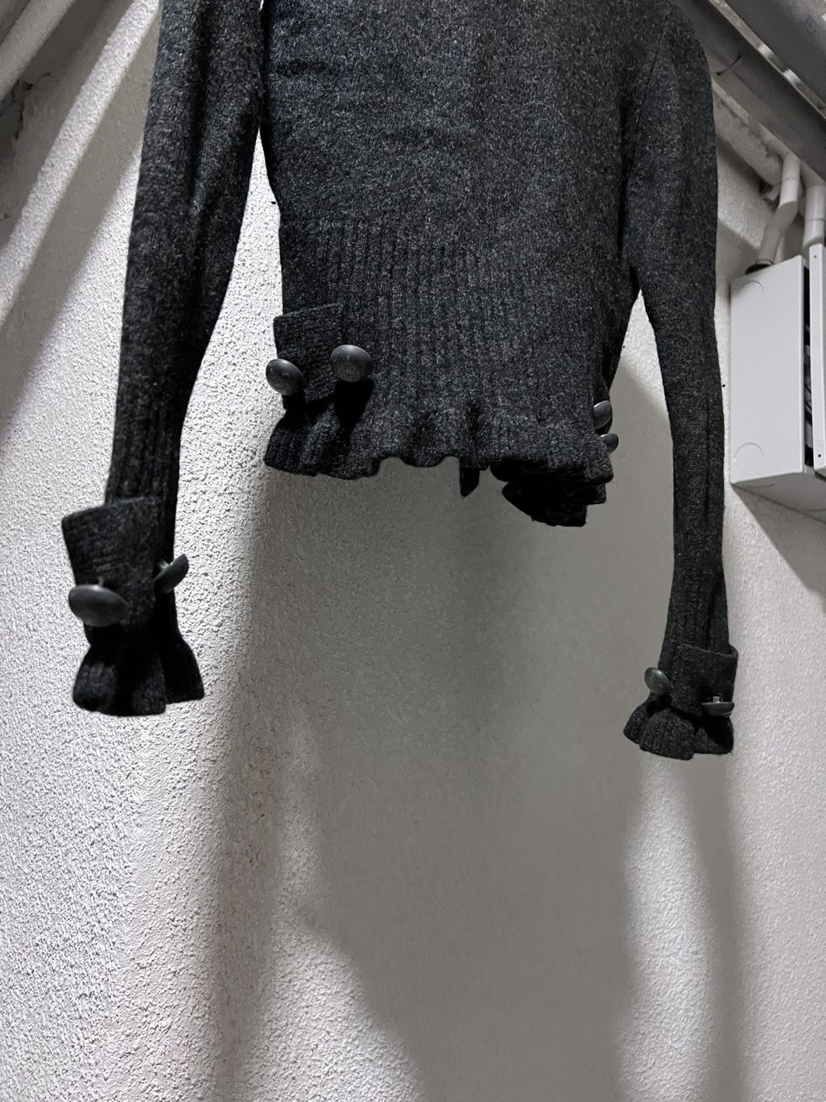 Hedi Slimane Napoleon Wool Detailed Cropped Cardigan Size M / US 6-8 / IT 42-44 - 7 Thumbnail