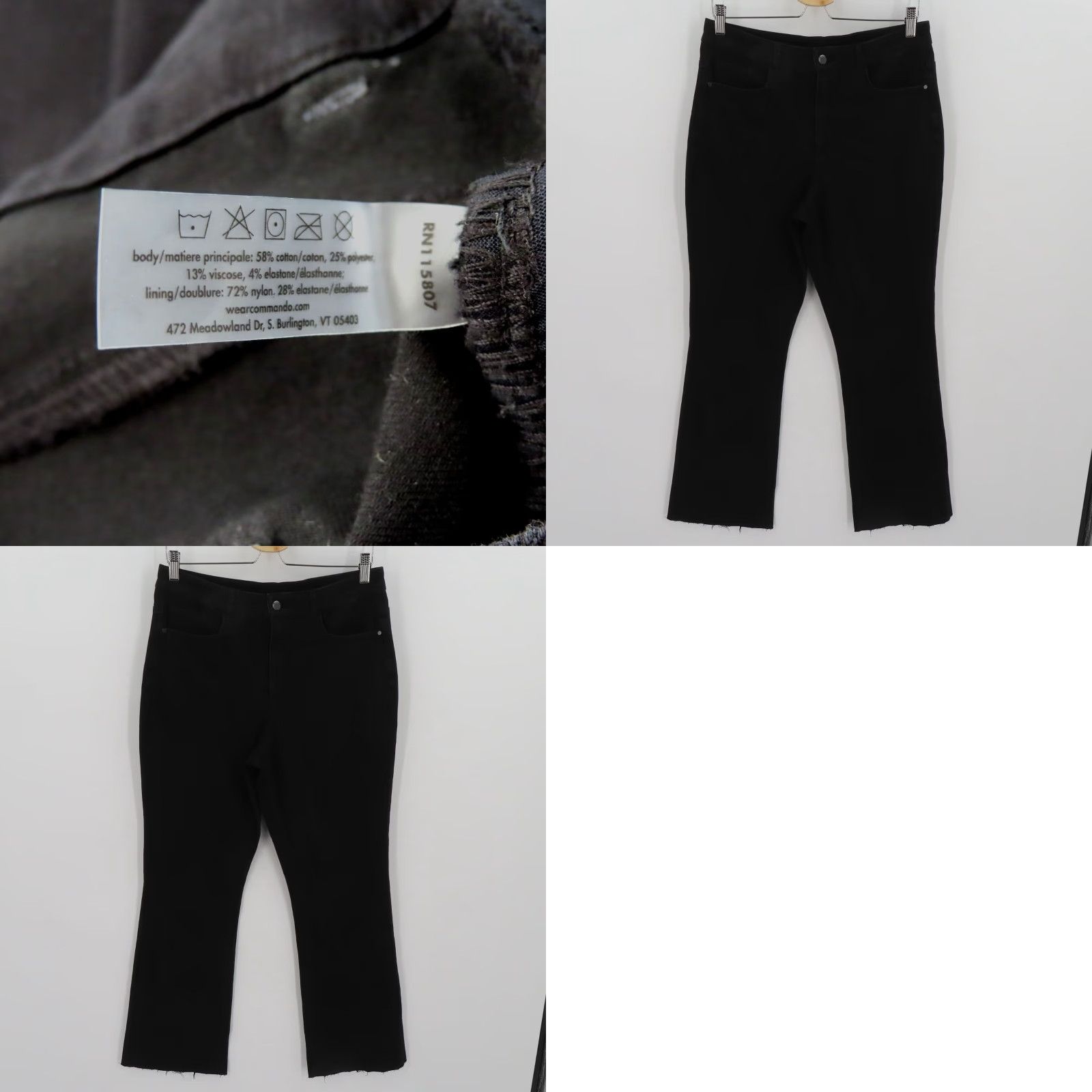 Commando Commando Womens Large Solid Black Denim Jeans Pants Bootcut Pockets High Rise Regular Size 36" / US 14 / IT 50 - 8 Thumbnail