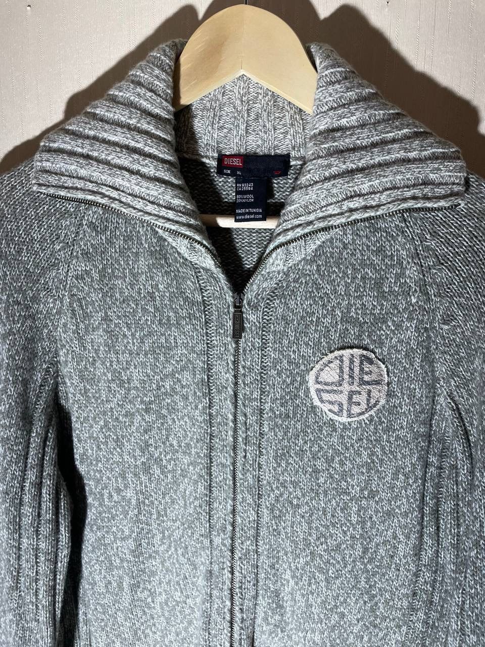 Diesel × Vintage Diesel Vintage Logo Wool Zip Up Sweater Size US XL / EU 56 / 4 - 5 Thumbnail