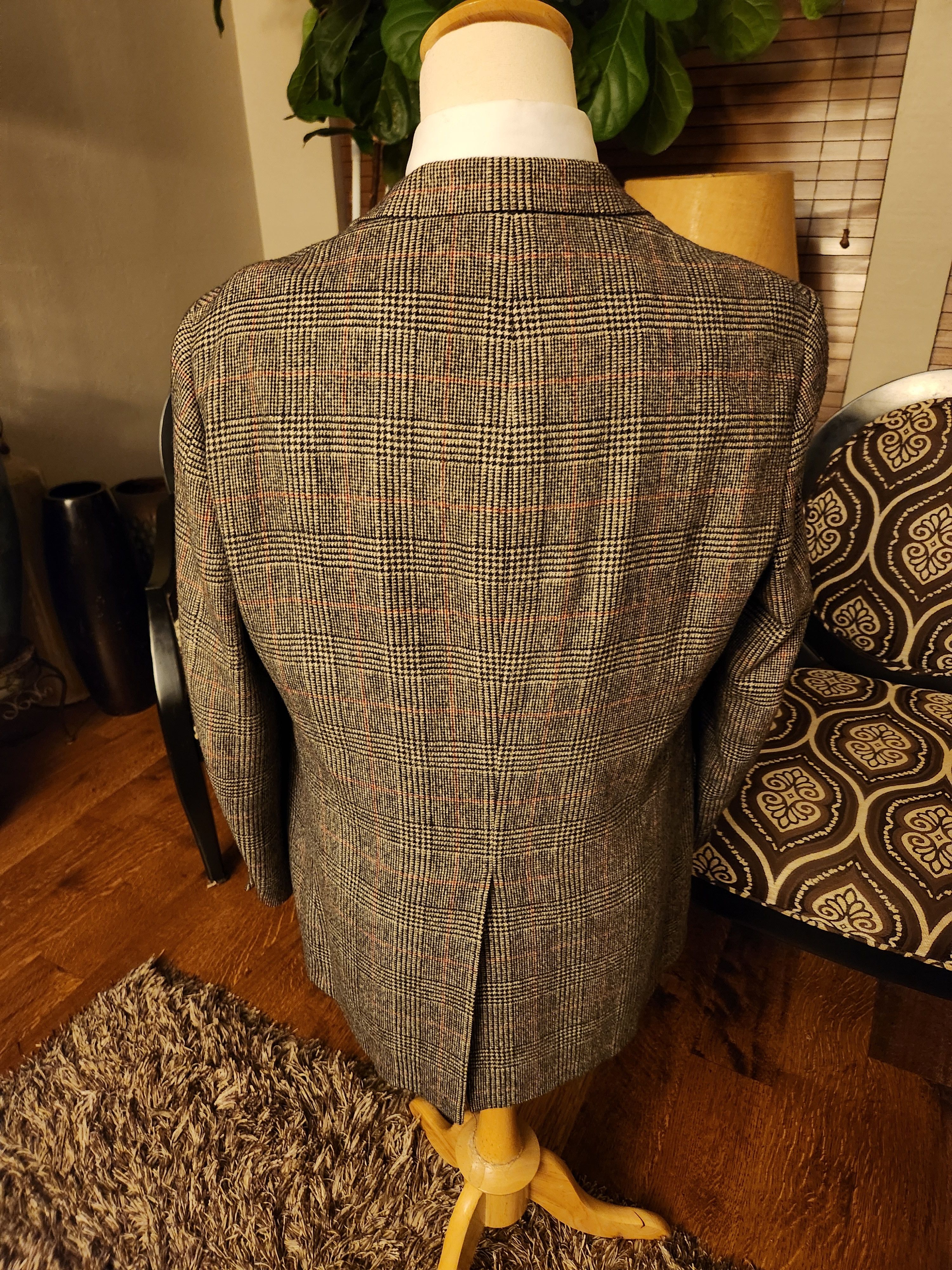 Vintage Vintage 80's Rothchild's 100% Camel Hair Glen Plaid Blazer Size 46R - 2 Thumbnail