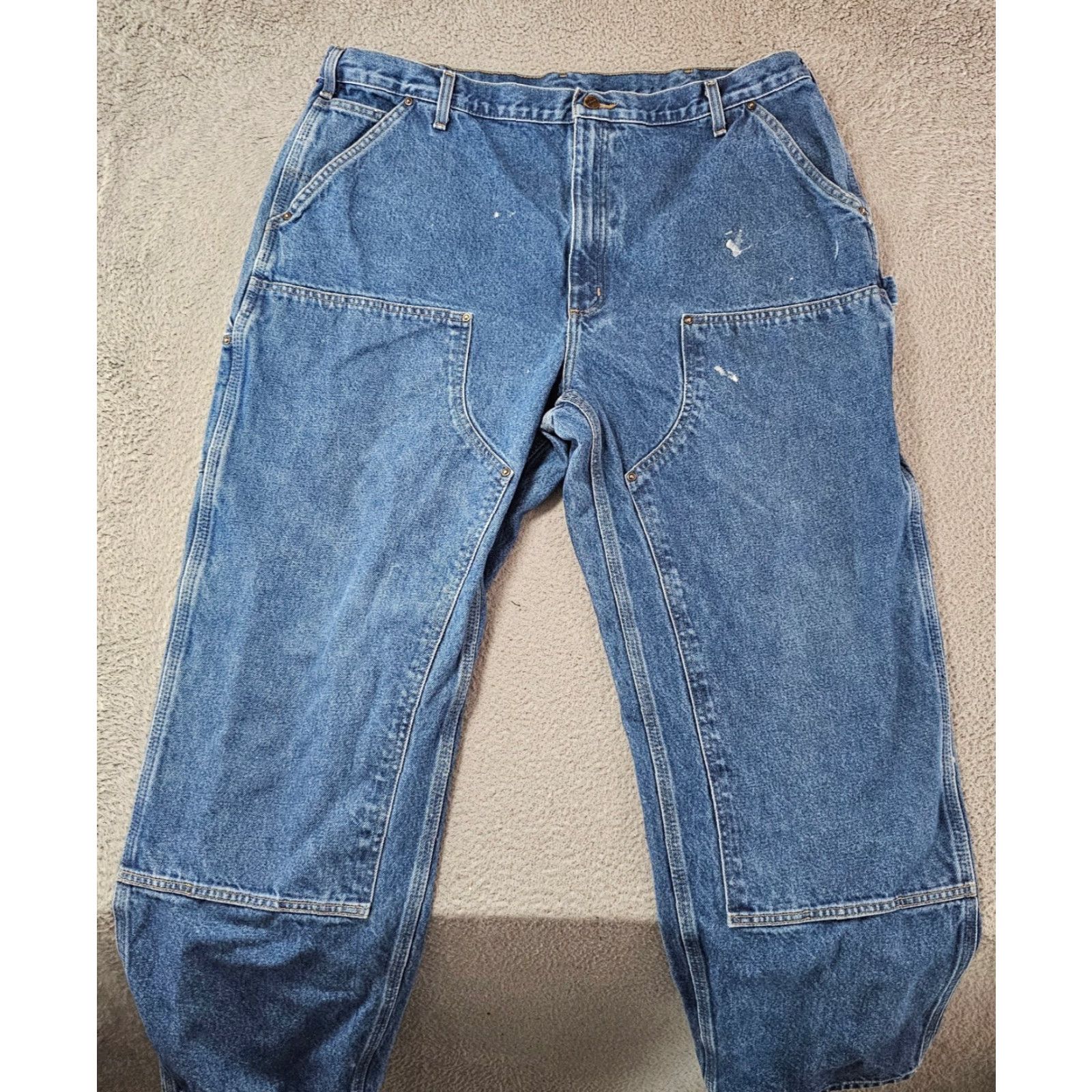 Carhartt Carhartt Jeans Carpenter Work Pants 40x30 Regular 40 Blue Denim Cotton Straight Pockets Mens Size US 40 / EU 56 - 2 Thumbnail