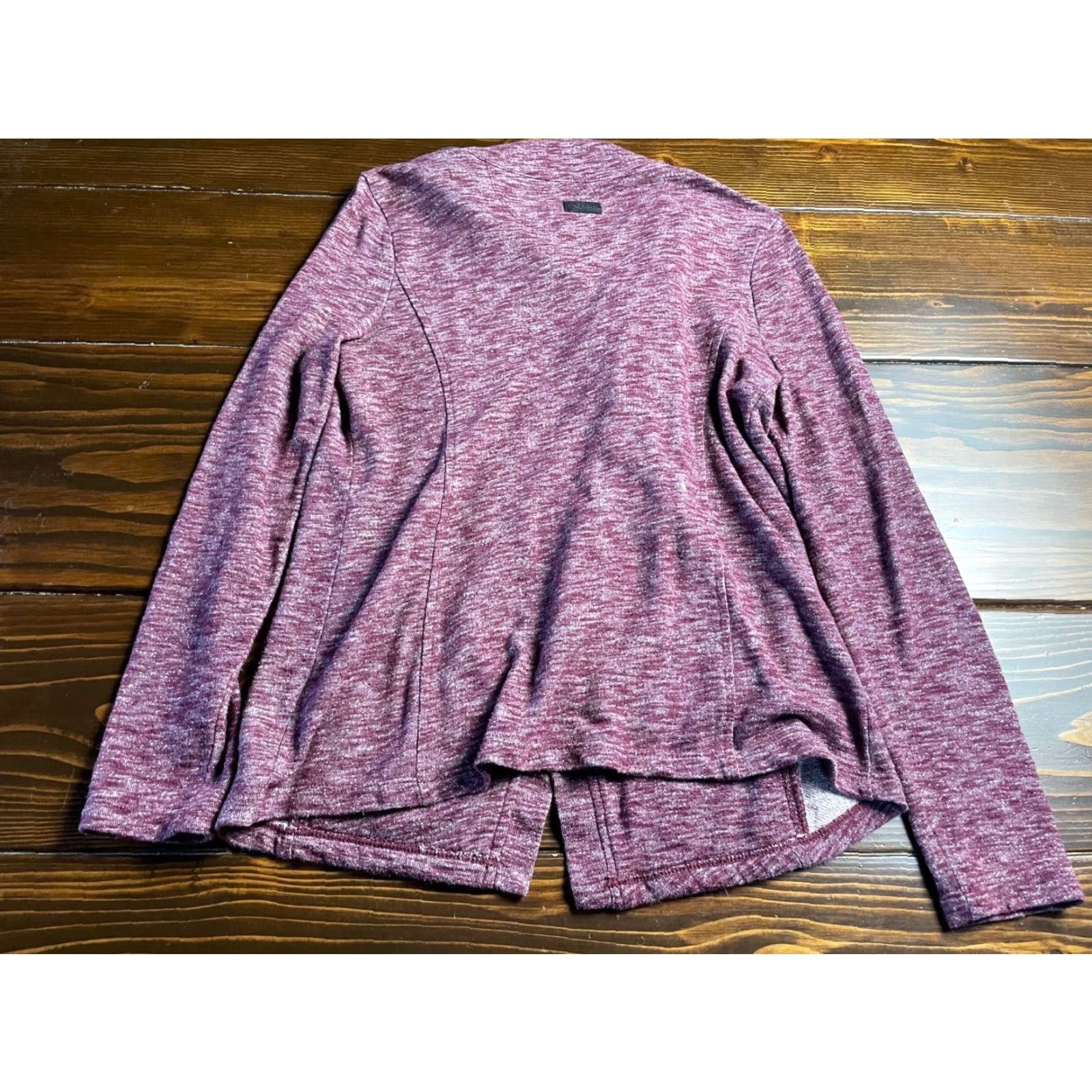 Vintage G.H. BASS & CO. Sweater Womens Medium Burgundy Asymmetric Zip Long Sleeve Knit Lounge Casual Full Zip Ladies Size M / US 6-8 / IT 42-44 - 2 Thumbnail