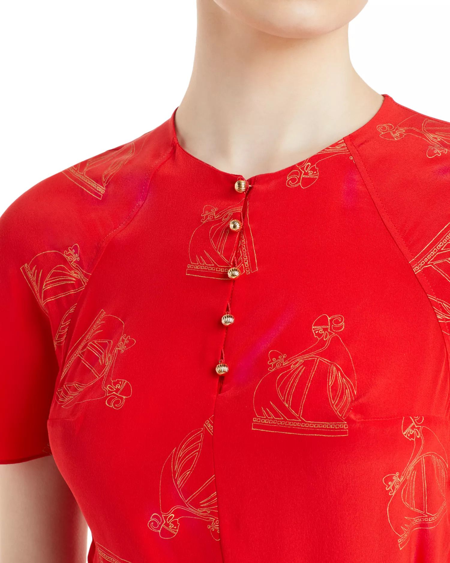 Lanvin o1y0326 Mini Dress in Tomato Red Size XS / US 0-2 / IT 36-38 - 2 Thumbnail