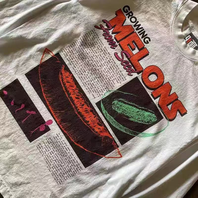 Japanese Brand × Vintage White casual retro washed watermelon print long sleeve tee Size US L / EU 52-54 / 3 - 2 Thumbnail