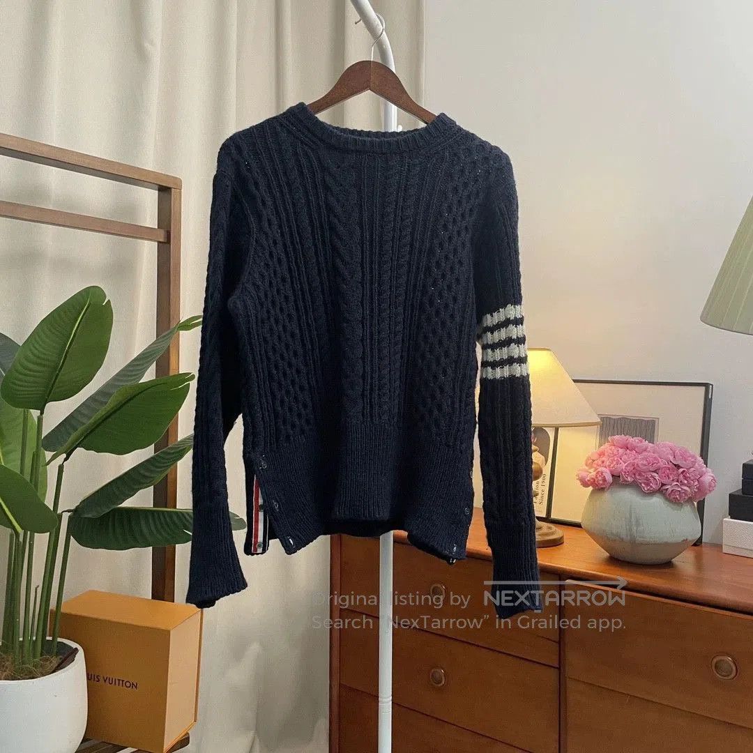 Thom Browne THOM BROWNE 4-Stripe Wool Sweater. Size US L / EU 52-54 / 3 - 2 Thumbnail