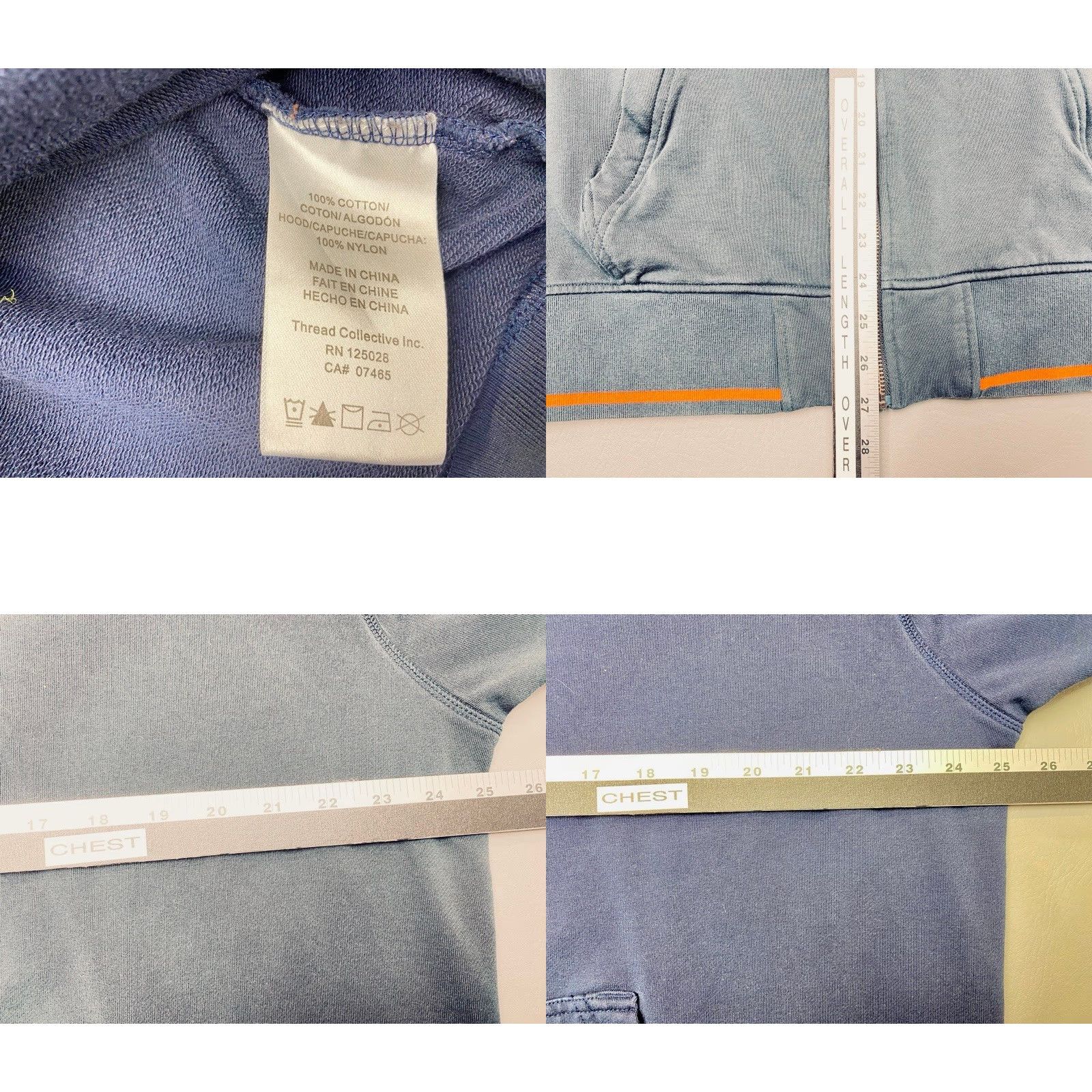 Psycho Bunny Psycho Bunny Hoodie Mens 3XL Blue Orange Full Zip Long Sleeve Sweatshirt Logo Size US XXL / EU 58 / 5 - 8 Thumbnail