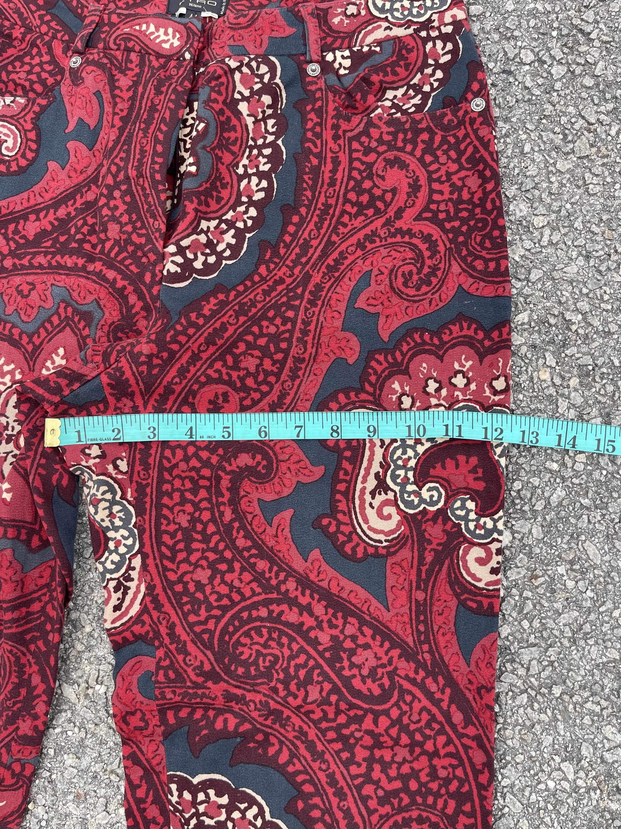 Etro × Vintage Vtg Etro Red Floral Size US 30 / EU 46 - 10 Thumbnail