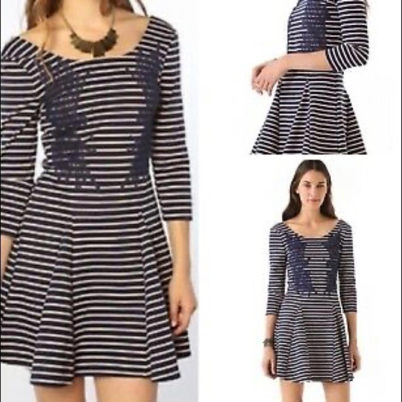 Free People Free People Blue Nautical Knotty Striped Dress Size S / US 4 / IT 40 - 2 Thumbnail