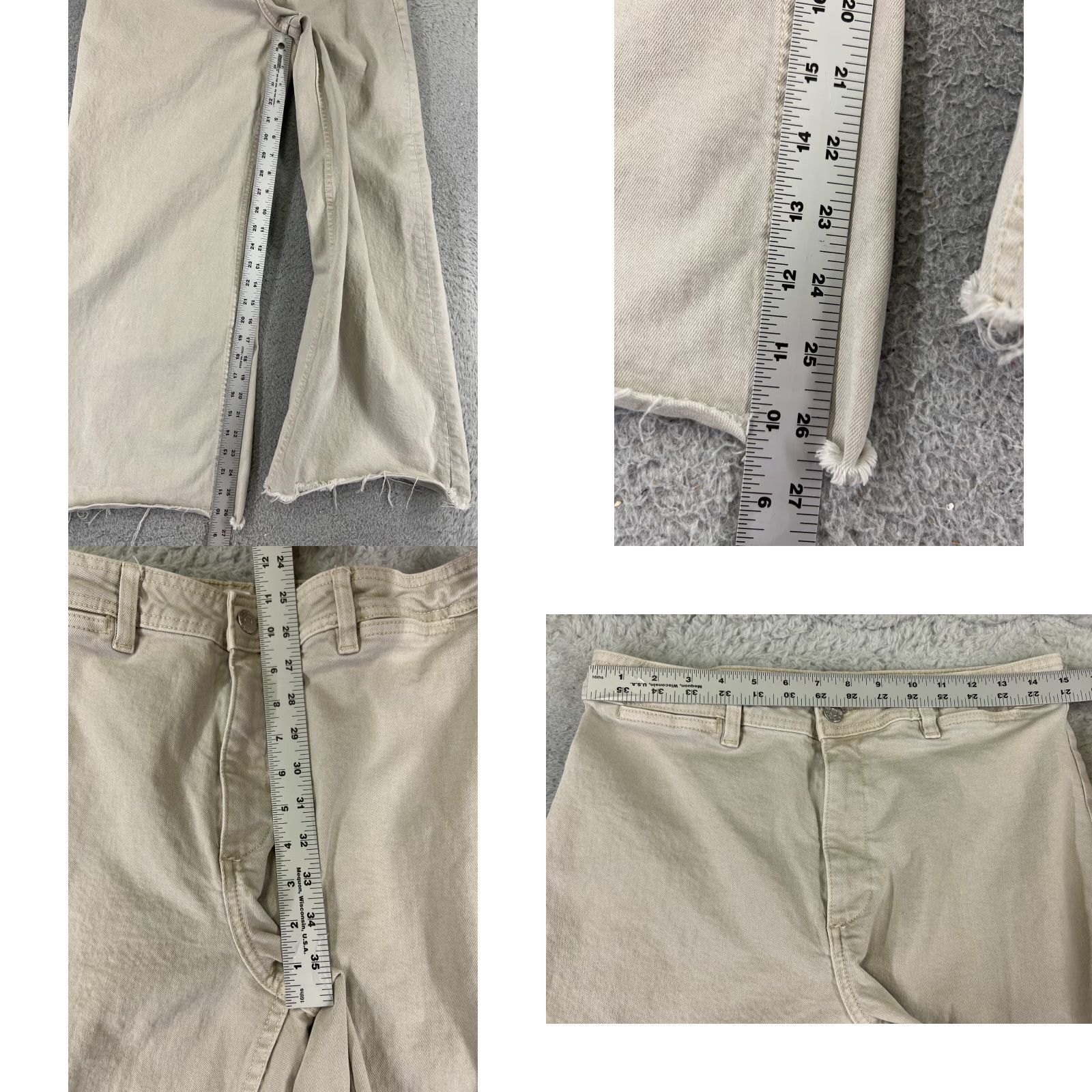 Vintage VINTAGE Buckle Bke Denim Jeans Waist 29 Inseam 26 Beige Wide-Leg High Rise 29x26 Womens Jeans Shirt? Size 32" / US 10 / IT 46 - 8 Thumbnail