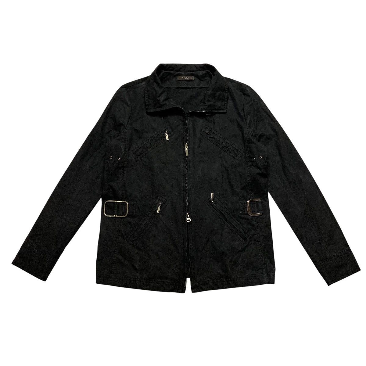 Le Grande Bleu (L.G.B.) MICHAA - Vintage Multi Zipper Black Washed Jacket Designer🇮🇹 Size US S / EU 44-46 / 1 - 1 Thumbnail