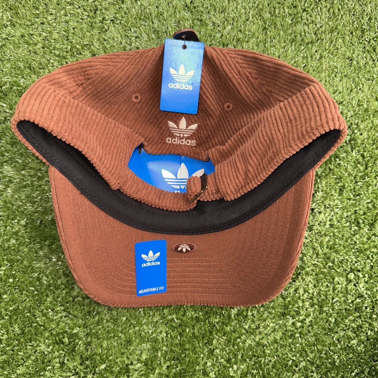 Adidas × Vintage Adidas “Preloved Brown” Corduroy Adjustable Strapback Hat Size ONE SIZE - 3 Thumbnail