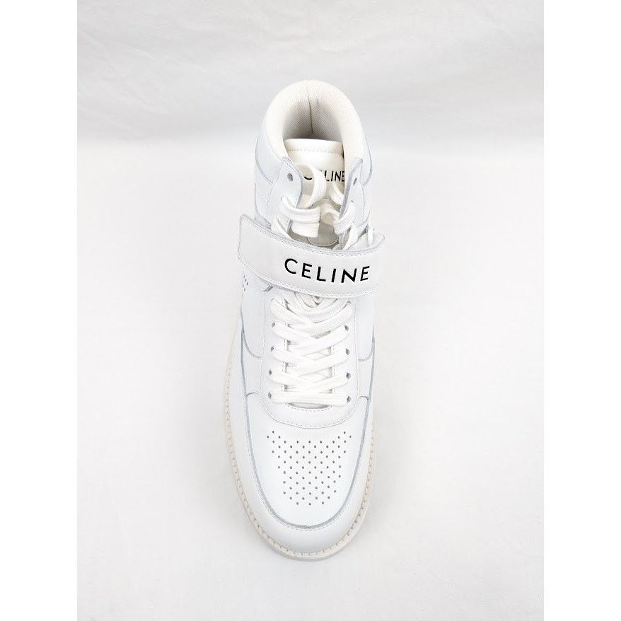 Celine o1rshd1 Calfskin High Sneaker W/ Scratch in Optic White Size US 11 / EU 44 - 8 Thumbnail
