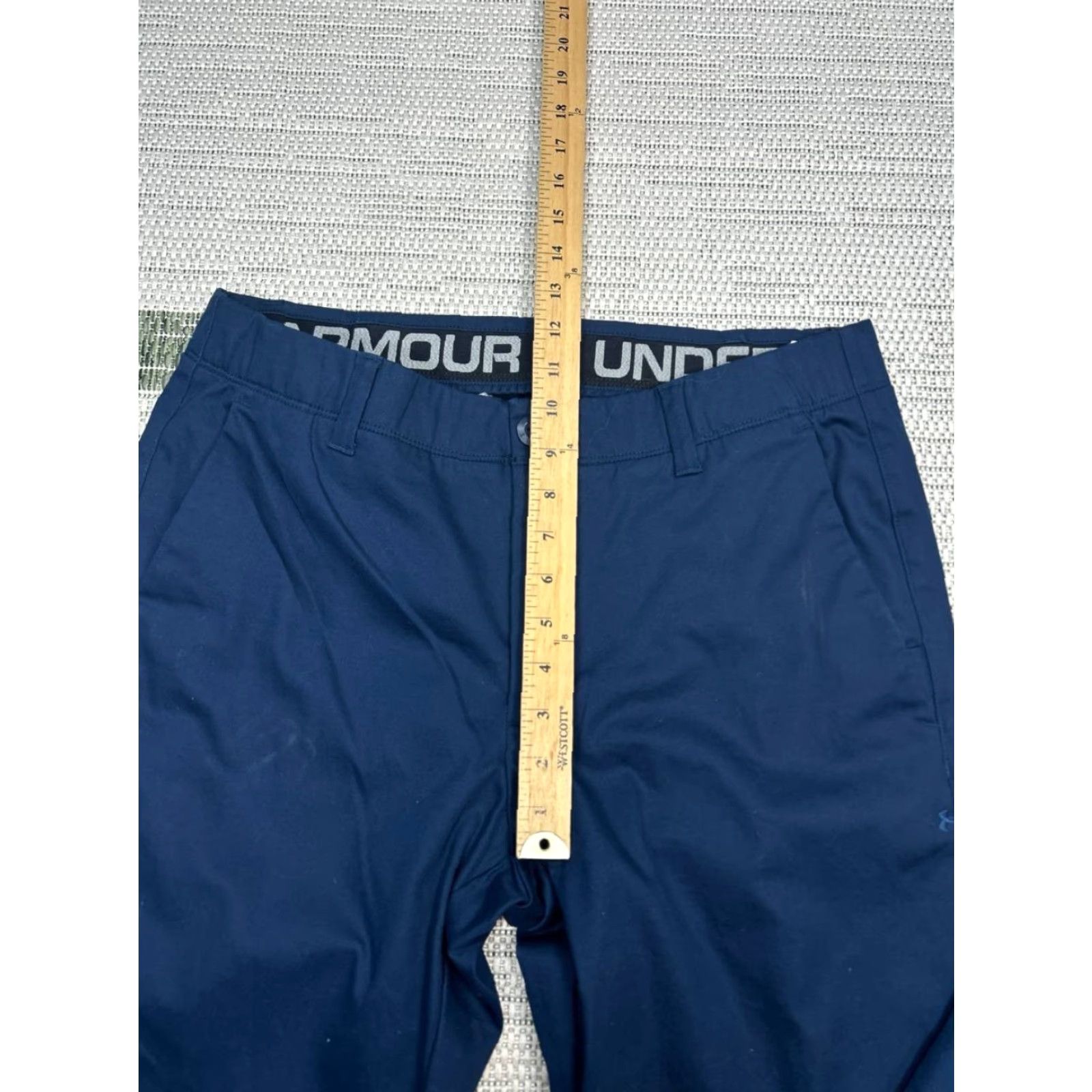 Under Armour Under Armour Chino Pants Mens 34x34 Blue Cotton Mid Rise Stretch Straight Leg Size US 34 / EU 50 - 6 Thumbnail