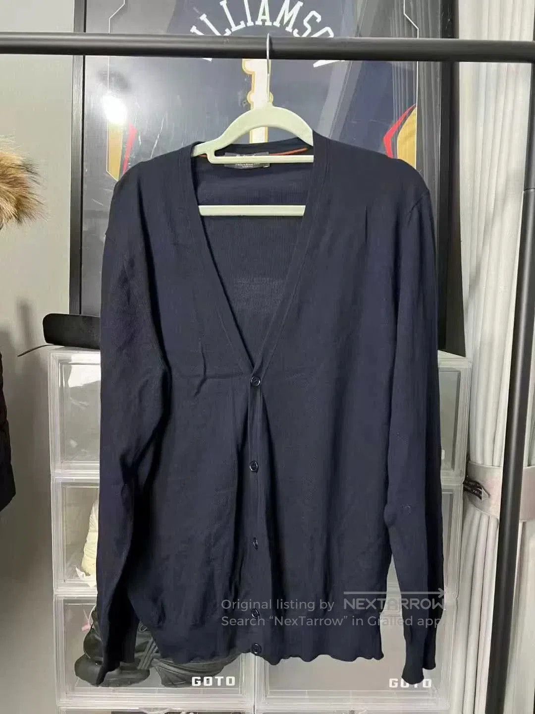 Loro Piana navy knitted cardigan from Loro Piana. Size L / US 10 / IT 46 - 1 Thumbnail