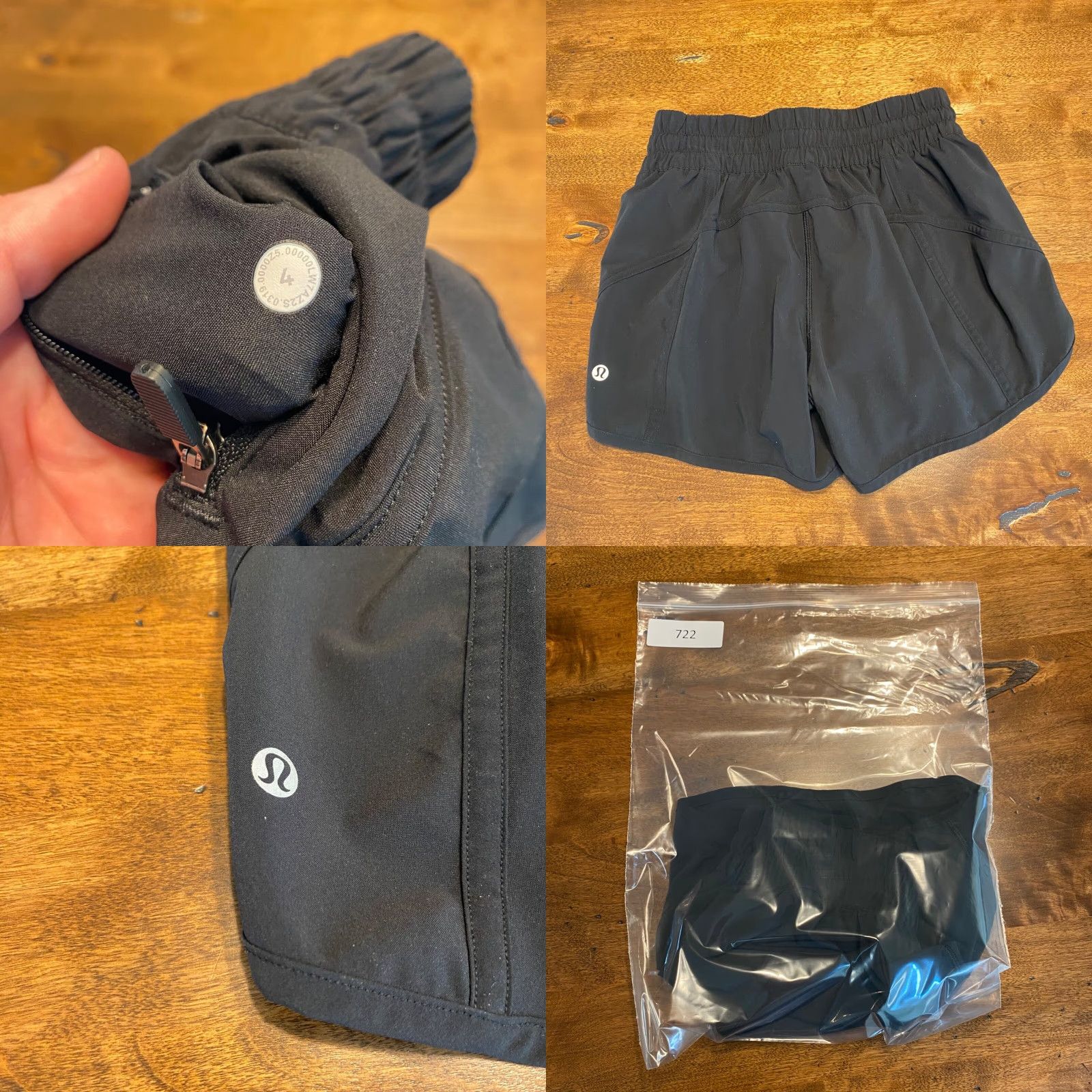 Lululemon Lululemon Shorts Women 4” Black Elastic Waist Band Zip Pocket Tracker Short Lined 6 Size 27" / US 4 / IT 40 - 8 Thumbnail