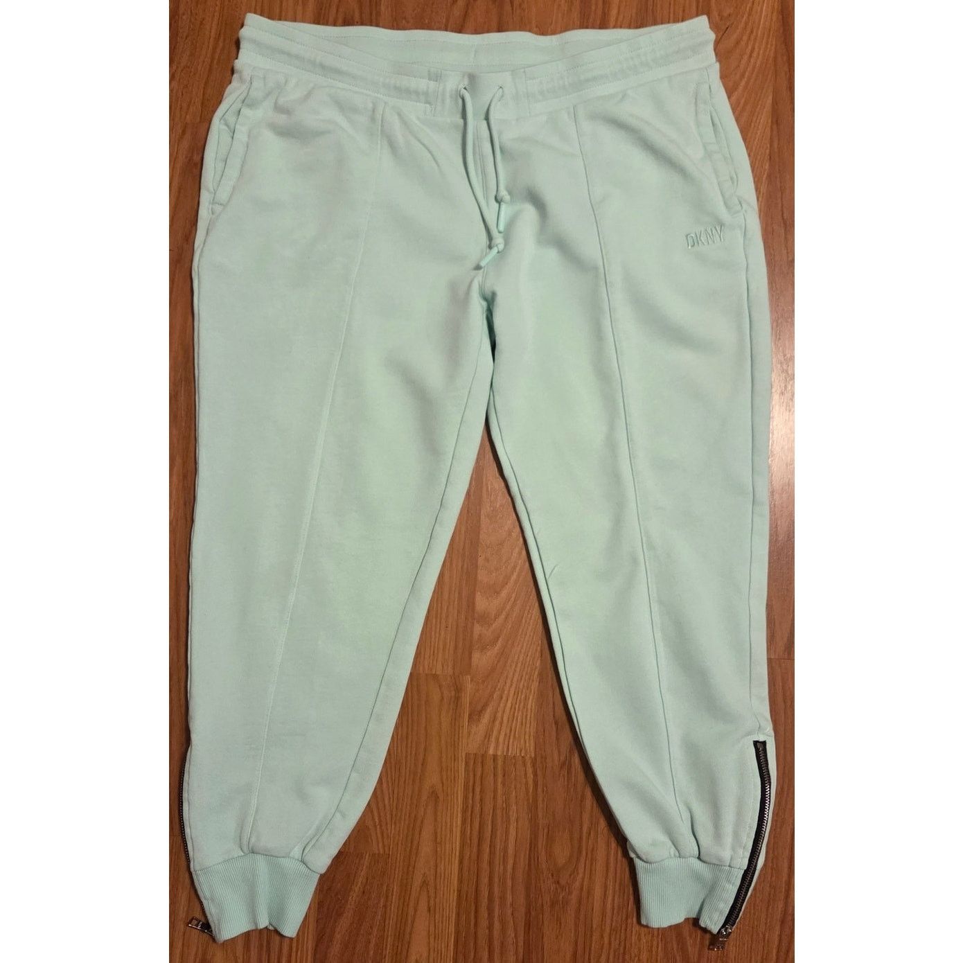 DKNY DKNY SPORT Women's Soft Teal Capri Sweatpants - L Size 35" - 3 Thumbnail