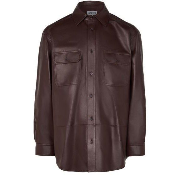 Loewe LOEWE Brown Nappa Leather Overshirt Jacket New & Authentic ( Size US M / EU 48-50 / 2 - 1 Thumbnail