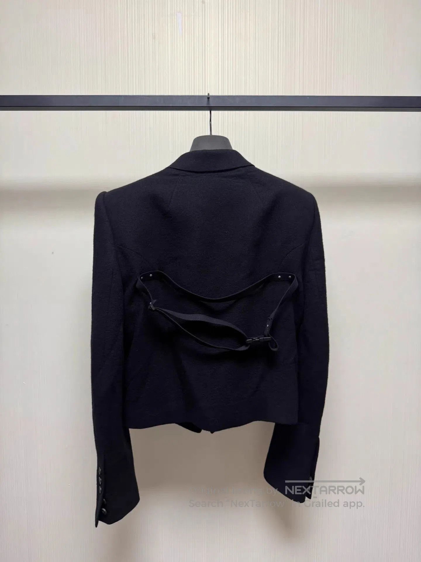 Rick Owens Black Short Fitted Blazer with Lapel Collar. Size US M / EU 48-50 / 2 - 4 Thumbnail