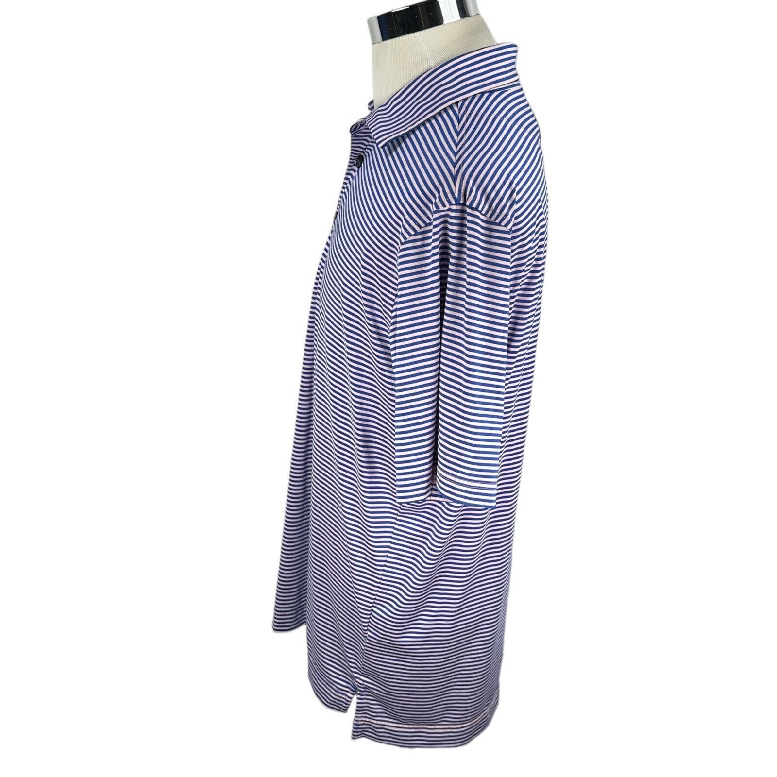 Footjoy FootJoy Polo Shirt Men's L Pink Blue Striped Polyester Golf Size US L / EU 52-54 / 3 - 3 Thumbnail
