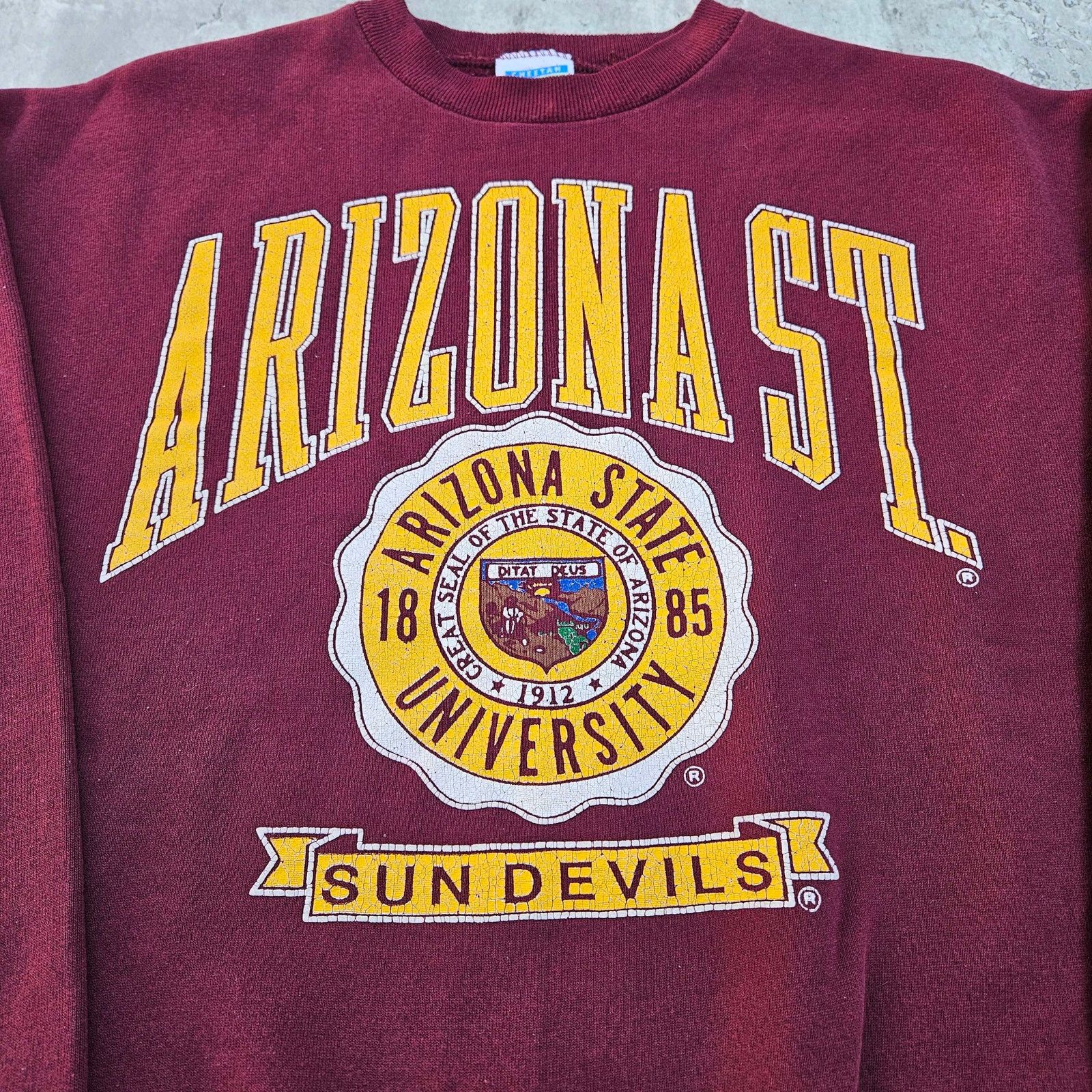 Chet Lo Vintage Arizona State Crew Neck Sweatshirt Burgundy Size XL Size US XL / EU 56 / 4 - 2 Thumbnail