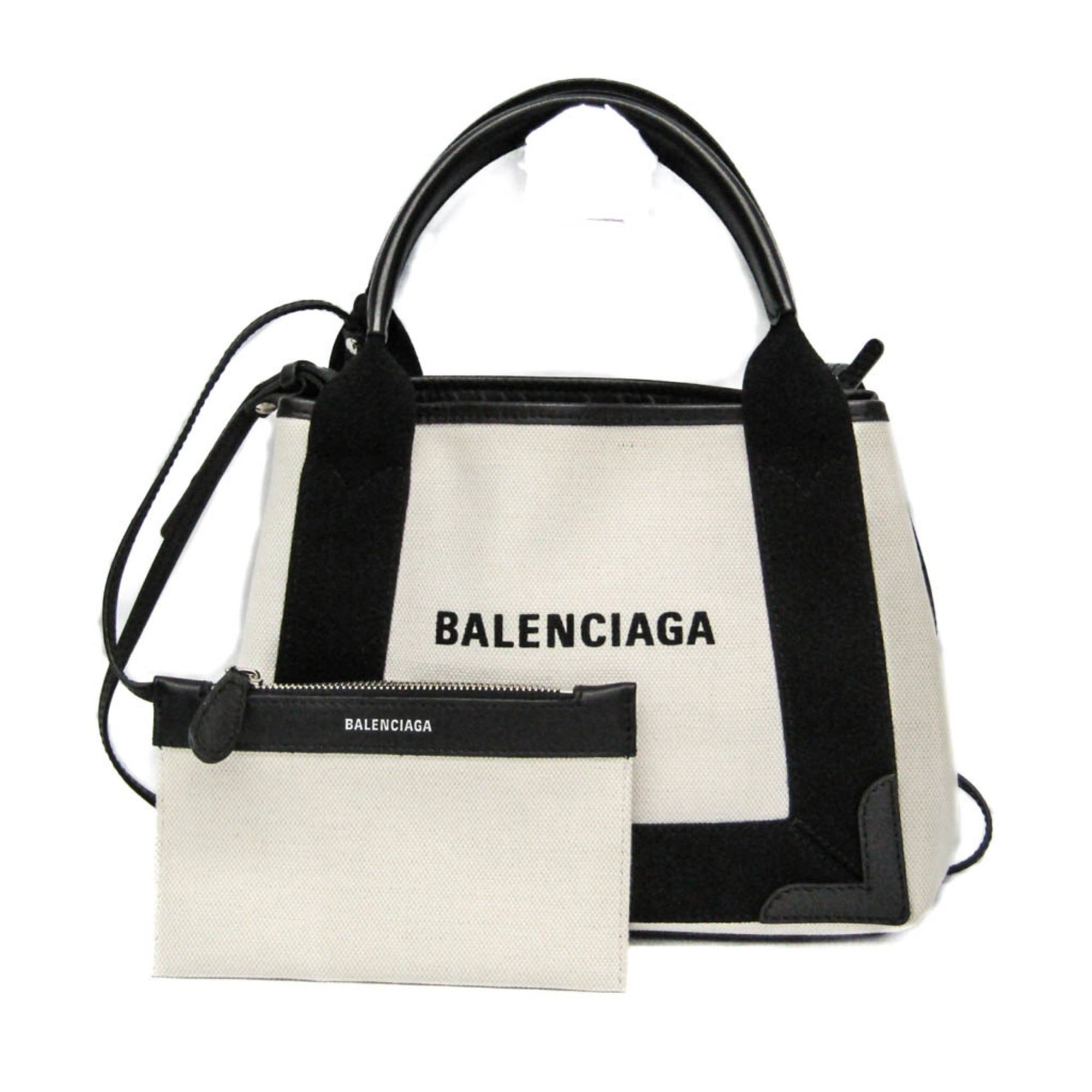 Balenciaga Balenciaga Navy Cabas XS 390346 Women's Canvas,Leather Handbag,Shoulder Bag Black,Cream Size ONE SIZE - 1 Thumbnail