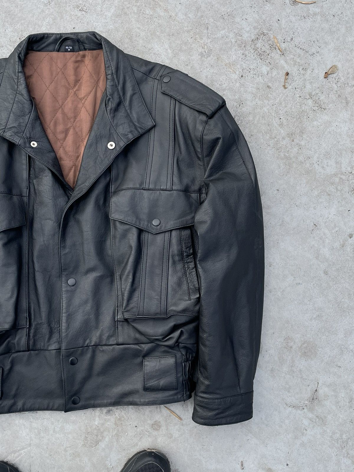 Vintage Leather Bomber MA-1 Jacket USA avirex scott alpha