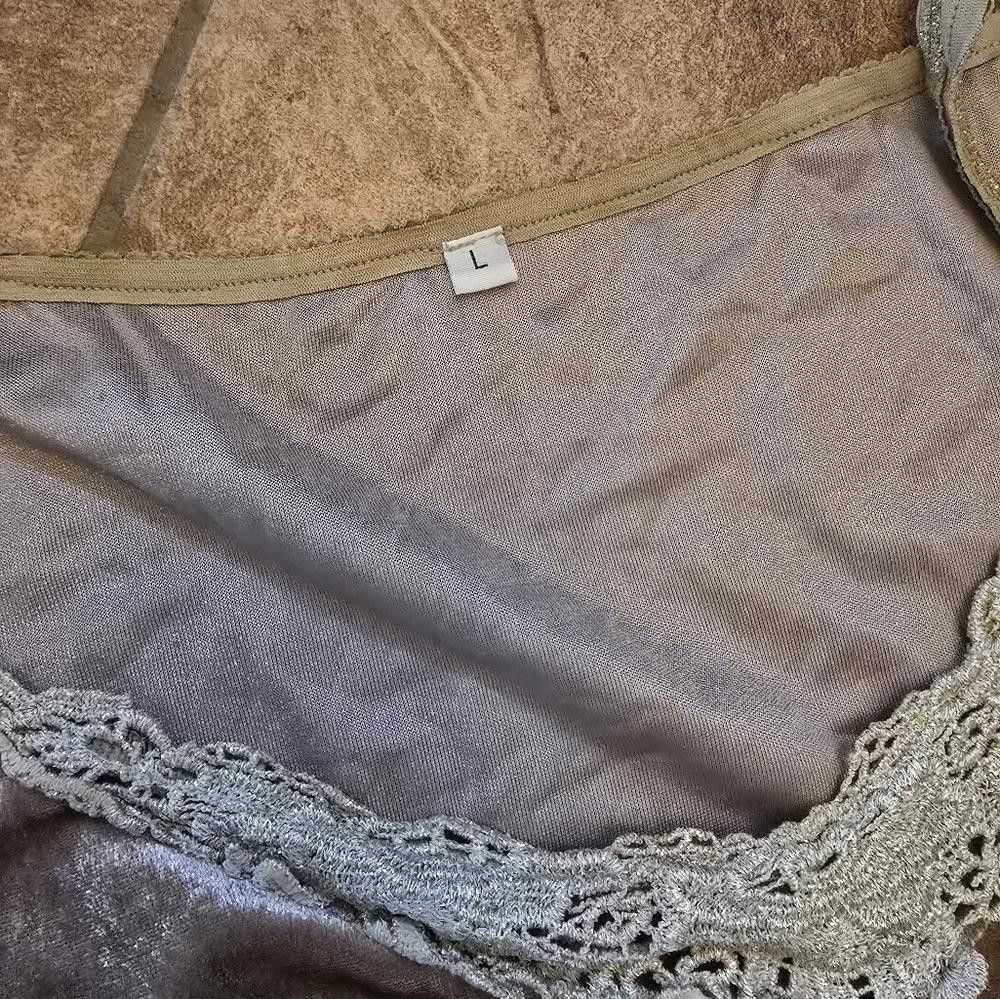 Designer Light Chocolate Velvet Lush Detailed Tank Size L / US 10 / IT 46 - 3 Thumbnail