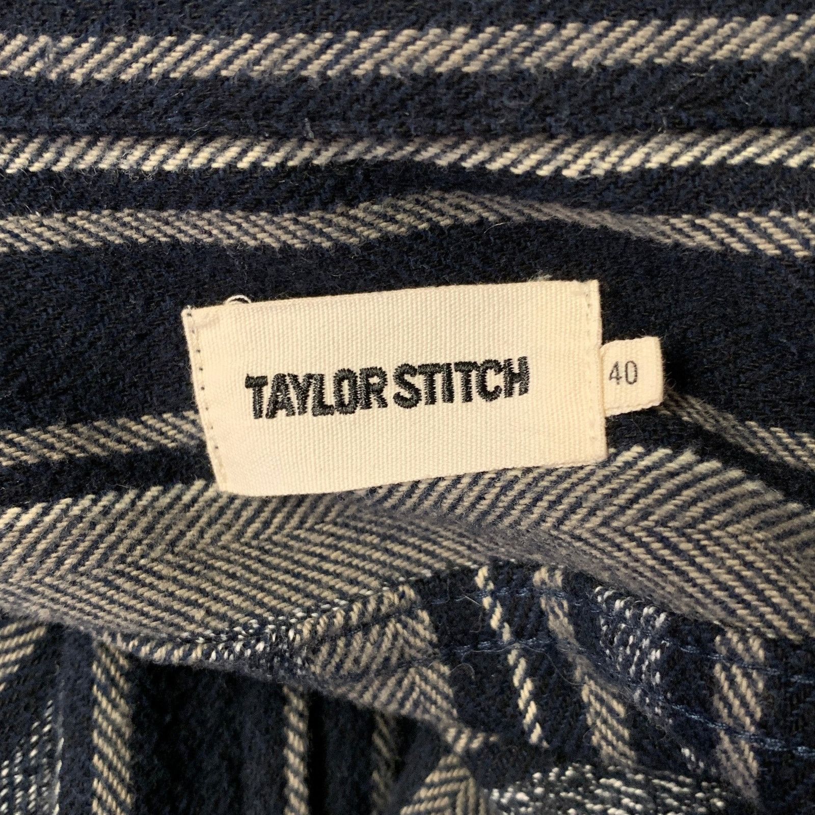 Taylor Stitch TAYLOR STITCH Blue Grey Stripe Cotton Overshirt Long Sleeve Size US M / EU 48-50 / 2 - 5 Thumbnail