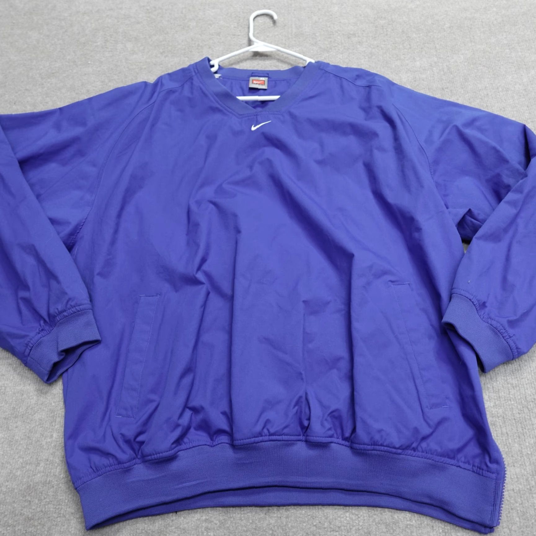 Nike Nike Team Jacket Mens XL Blue Cobalt V-Neck Lined Center Swoosh Size US XL / EU 56 / 4 - 2 Thumbnail