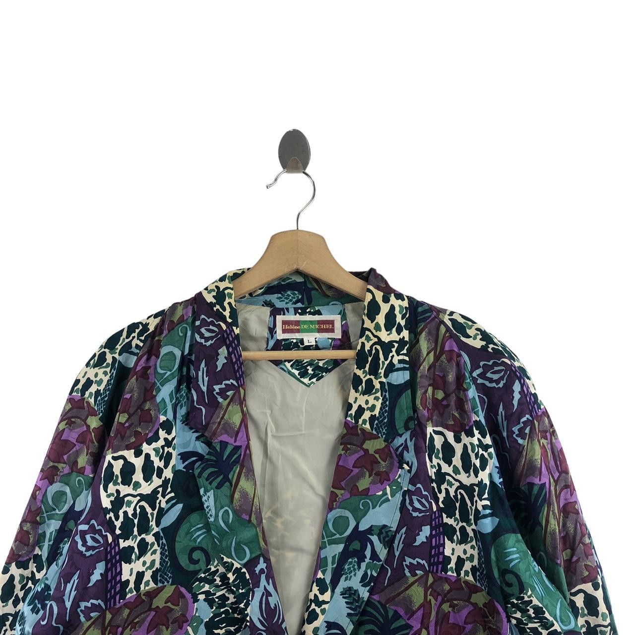 Other Vintage HELENE DE MICHEL Floral Painting Nature Jacket Coat Size L / US 10 / IT 46 - 3 Thumbnail