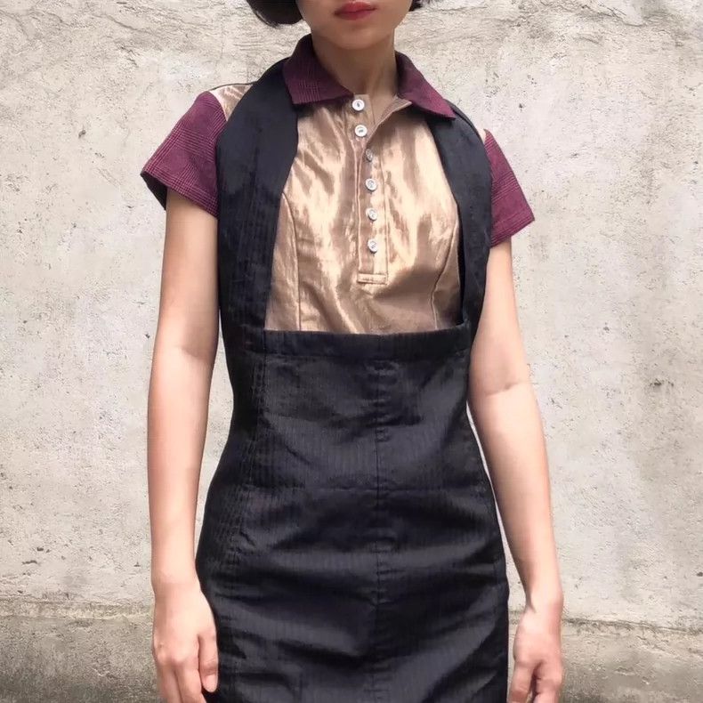 Junya Watanabe Junya Watanabe Gold Burgundy Short Sleeve Shirt Size S / US 4 / IT 40 - 1 Thumbnail