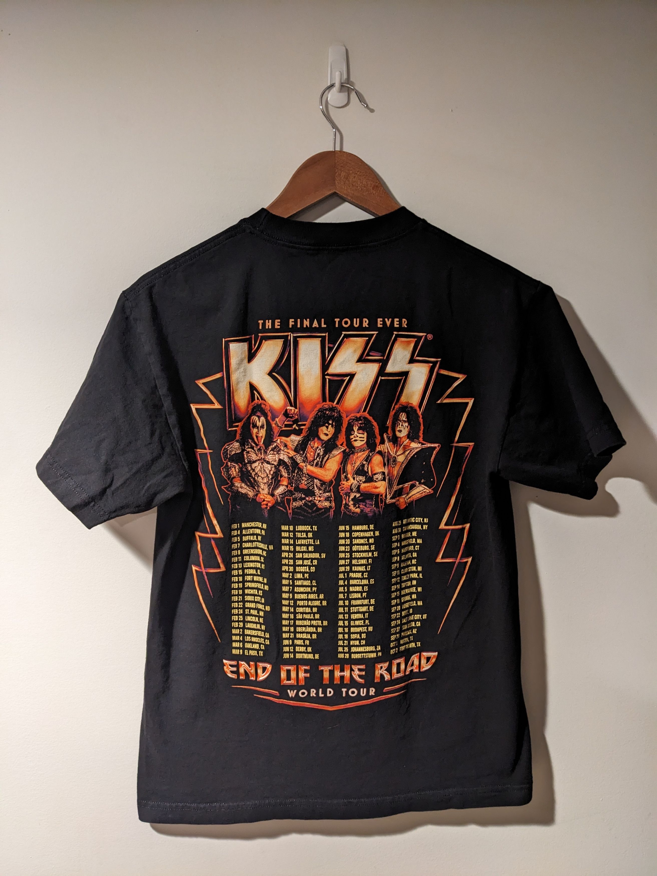 Band Tees × KISS Kiss End Of The Road World Tour 2019 Black Medium T-Shirt Size US M / EU 48-50 / 2 - 4 Thumbnail