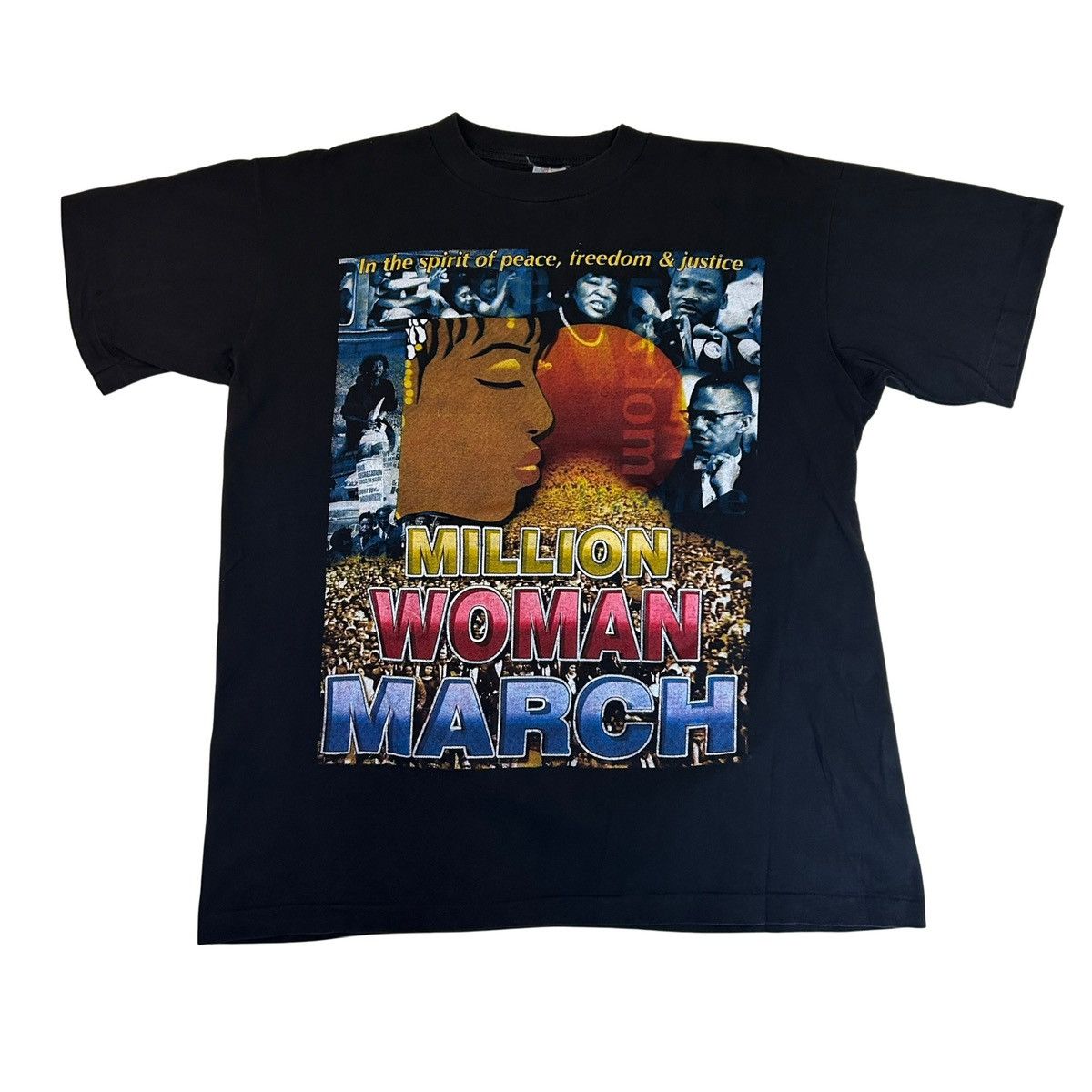 Rap Tees RARE 1997 Million Woman March Protest Vintage Rap Tee Shirt Size US XL / EU 56 / 4 - 1 Thumbnail