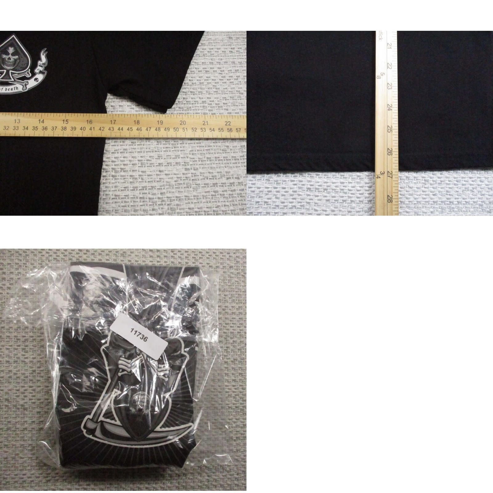 Vintage RGSTR Ace Of Death Shirt Mens Small Black Grim Reaper Spade Graphic Tee Size US S / EU 44-46 / 1 - 8 Thumbnail