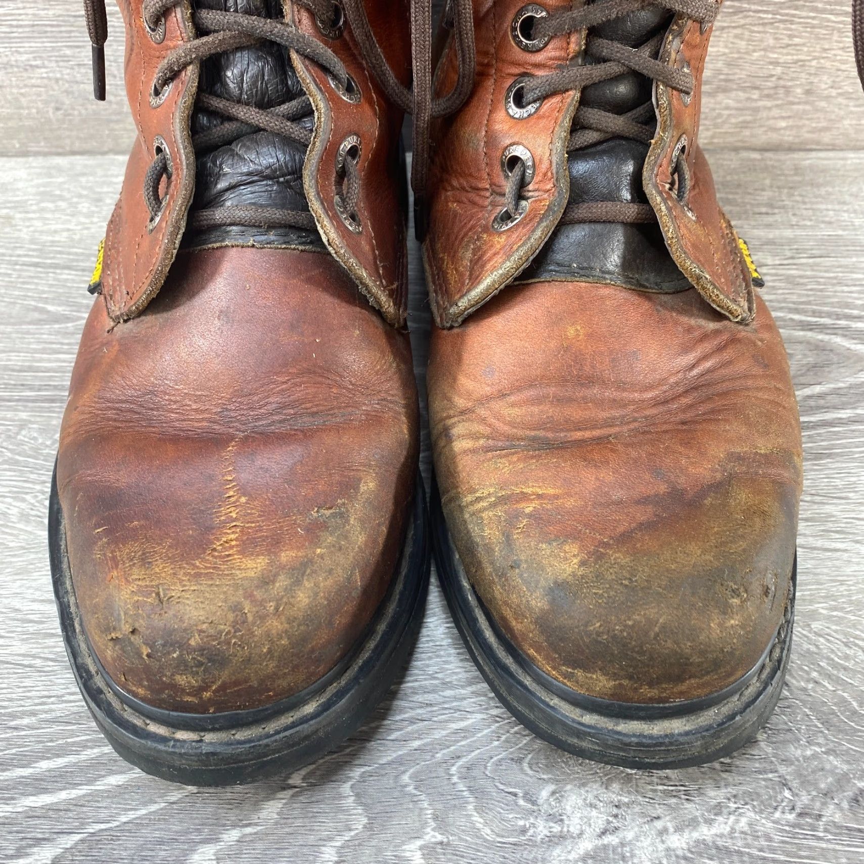 Vintage Purepecha Boots Mens Size 8 Brown Leather Lace Up Side Zipper Work Combat Size US 8 / EU 41 - 5 Thumbnail