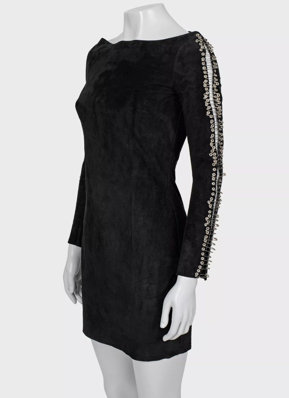 Balmain BALMAIN Decarnin SS2011 Safety Pin Suede Dress Leather Black Size S / US 4 / IT 40 - 1 Thumbnail