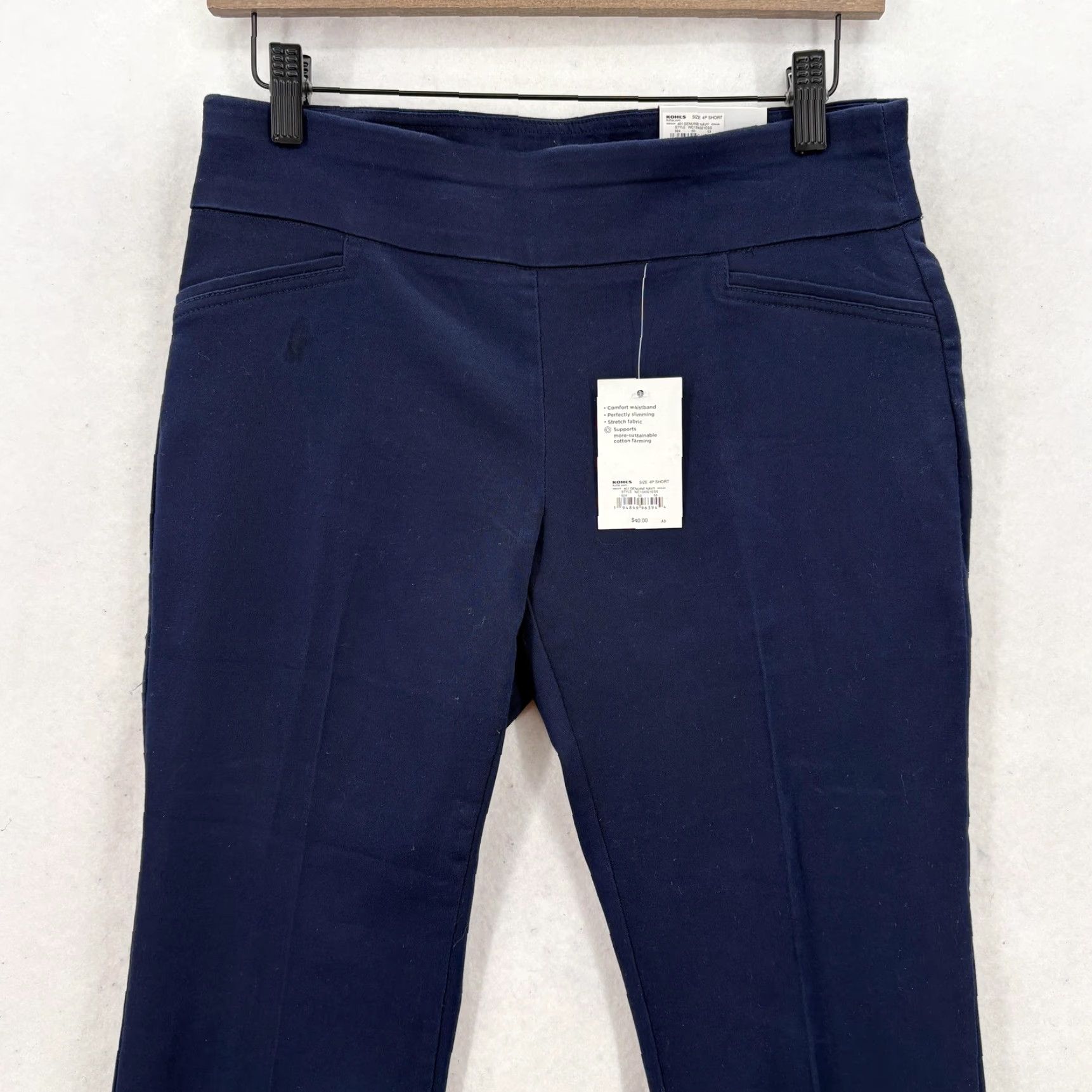 Croft & Barrow Croft & Barrow Pants Womens 4P Short Navy Effortless Stretch Bootcut Comfort NWT Size 27" / US 4 / IT 40 - 2 Thumbnail
