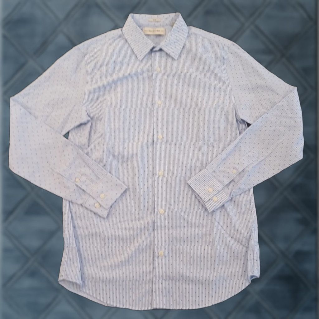 Vintage Hawker Rye Shirt Mens M Blue Polka Dot Long Sleeve Button Up Cotton Slim Size US M / EU 48-50 / 2 - 1 Thumbnail