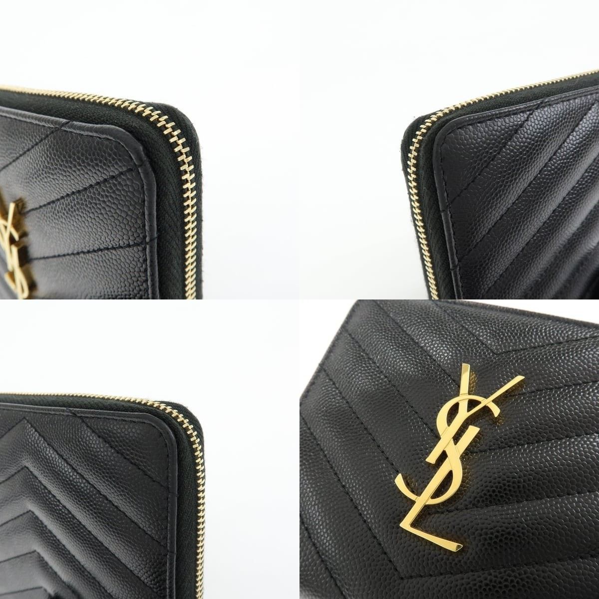 Saint Laurent Paris Saint Laurent Monogram Compact Wallet Calfskin Black Size ONE SIZE - 5 Thumbnail
